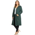 thumbnail image 2 of Women's Casual Plus Size Long Body Duster Cardigan with Pockets Made in USA, 2 of 5