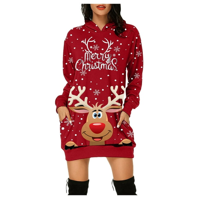 Chandail en Molleton de Noël pour Femmes, Fermeture Mi-Longue, Manches Longues, Pull de Noël, Col Rond Chaud, Cardigan à Capuche, Veste de Mode, Imprimé de Vacances