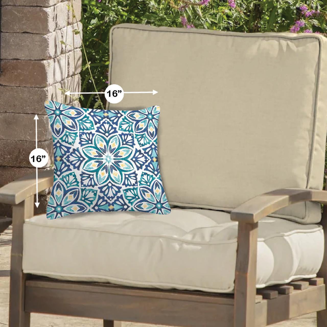 Mainstays 16" x 16" Decorative Outdoor Throw Pillow, Glacier