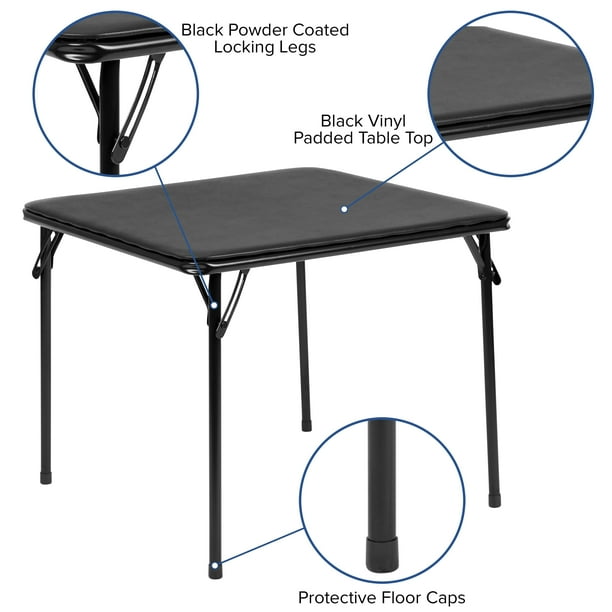 BizChair Kids Piece Black Folding Table and Chair Set for Game