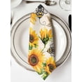 thumbnail image 2 of Cloth Napkins Set of 4 - 20x20 Inches, Sunflower Bee Washable Reusable Table Napkins, Yellow Botanical Vintage Rose Floral Spring Soft & Absortbent Dining Napkin for Party Wedding Hotel Restaurant, 2 of 8