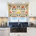 thumbnail image 5 of Yayeee Kitchen Curtains Tier Pair Light Filtering 27"x36" Rod Pocket Short Cafe Window Panel, Beige Floral, 5 of 7