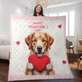 thumbnail image 2 of Happy Valentine's Day Labrador Retriever Brings Love Heart Quilt Blanket Lab Dog Lover Gifts Cozy Comforter Throw Blanket - 02028, 2 of 5
