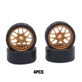 thumbnail image 2 of Ruiboury 4pcs/set 26.5mm Racing Tire Metal Wheel Rim For 1/28 Wltoys K969 RC Car Upgrades Parts Racing gold 1Set, 2 of 6