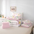 thumbnail image 5 of Manfei Pink Rustic Cabin Bedding Comforter Set 7pcs for Kids, Cartoon Farm Rooster Queen Bedding Sets, Kawaii Pink Floral Reversible Queen Sheet Sets, Luxury Bedroom Decor, 5 of 7
