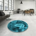 thumbnail image 4 of Ahgly Company Machine Washable Indoor Rectangle Transitional Medium Teal Green Area Rugs, 4' x 6', 4 of 7
