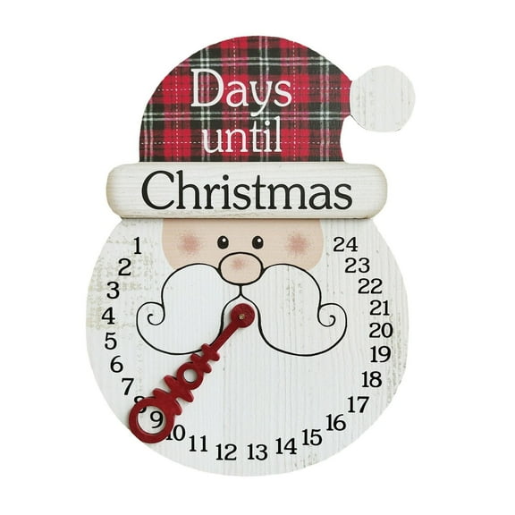 Christmas Countdown Advent Calendar Suitable for All Age Groups Home Decoration Wooden Christmas Wreath Decoration with Christmas Welcome Sign (Santa ) Xmas Decoration Ornam