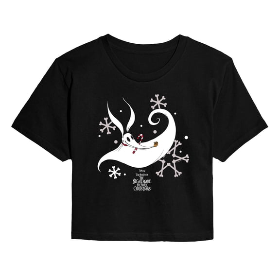 The Nightmare Before Christmas - Zero Snowflakes - Juniors Cropped Graphic T-Shirt