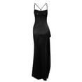 thumbnail image 4 of Sexy Backless Summer Dress Women 2025 Satin Party Long dress Elegant Evening Birthday Maxi Dress Black L, 4 of 6