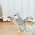 thumbnail image 5 of SPOORYYO Interactive Cat Toy, Cat Teaser Wand with Feathers, Bell & Elastic Rope, Durable Wooden Handle Kitten Toys for Indoor Cats to Stimulate Hunting Instinct, 5 of 6