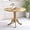Natural, variant on 40-inch Round Dining Table, Mid Century Modern Kitchen Table with Circle Tabletop & Curved Trestle Legs, Pedestal Dinette Table for 4, Leisure Coffee Table for Bistro (Natural)
