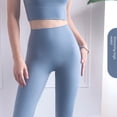 thumbnail image 4 of Pantalones de yoga adelgazantes de cintura alta y cadera color melocotón para mujer, ajustados, de estilo europeo y americano, sin vergüenza, 4 of 6