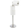 thumbnail image 6 of mDesign Stainless Steel Free-Standing Modern Toilet Paper Holder, Brushed/Chrome, 6 of 8
