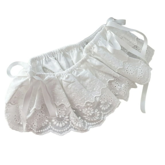 Yoetaun Womens Tiered Ruffled Lace Shirt Extender Elastic Waist Bowknot Tie Up Short Apron Skirt Underskirt Hip Covering Skirts Color 1