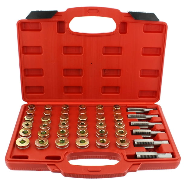 ABN Thread Repair Kit 114pc Universal Oil Pan Drain Plug Kit with