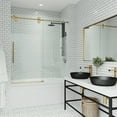 thumbnail image 6 of VIGO Elan 56 to 60 in. W x 66 in. H Sliding Frameless Tub Door in Matte Brushed Gold with 3/8 in. (10mm) Clear Glass, 6 of 12
