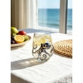 thumbnail image 4 of Fountwell Blue Ringed Octopus Stemless Wine Glass 12oz Hand Blown Ocean Decor Gift, 4 of 5