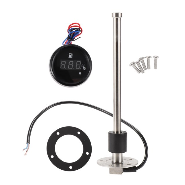 Juego de unidad de envío y medidor de combustible Unique Bargains para barco, unidad de envío de combustible marino, metal de 241 mm, 9.49" de longitud, 1 juego, tono plateado y negro, 0-190 Ohm