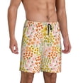 thumbnail image 2 of Honeii wild meadow flowers Print Men's Pajama Sleepwear Shorts - a comfy pajama bottom and lounge short for Relaxed Home Wear-Large, 2 of 6