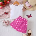 thumbnail image 4 of GYRATEDREAM Toddler Girls Skirt 2 Piece Outfits Baby Love Print Flutter Sleeve T-shirt Top + Belted Button down Skirt Set for 12 Months-5 Years, 4 of 8