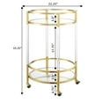thumbnail image 6 of Royal Crest Two-Tier Acrylic Round Bar Cart in Clear Glass with Gold Metal Frame, 6 of 6