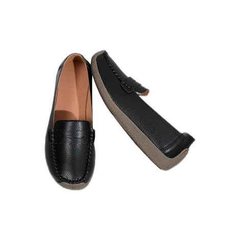 

Zodanni Ladies Breathable Moccasins Travel Comfort Slip On Flats Lightweight Nonslip Round Toe Loafers Black 8