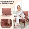 thumbnail image 5 of Homy Casa Mid-Century Accent Chair，Armchair for Living Room and Reading Nook, Pink, 5 of 10