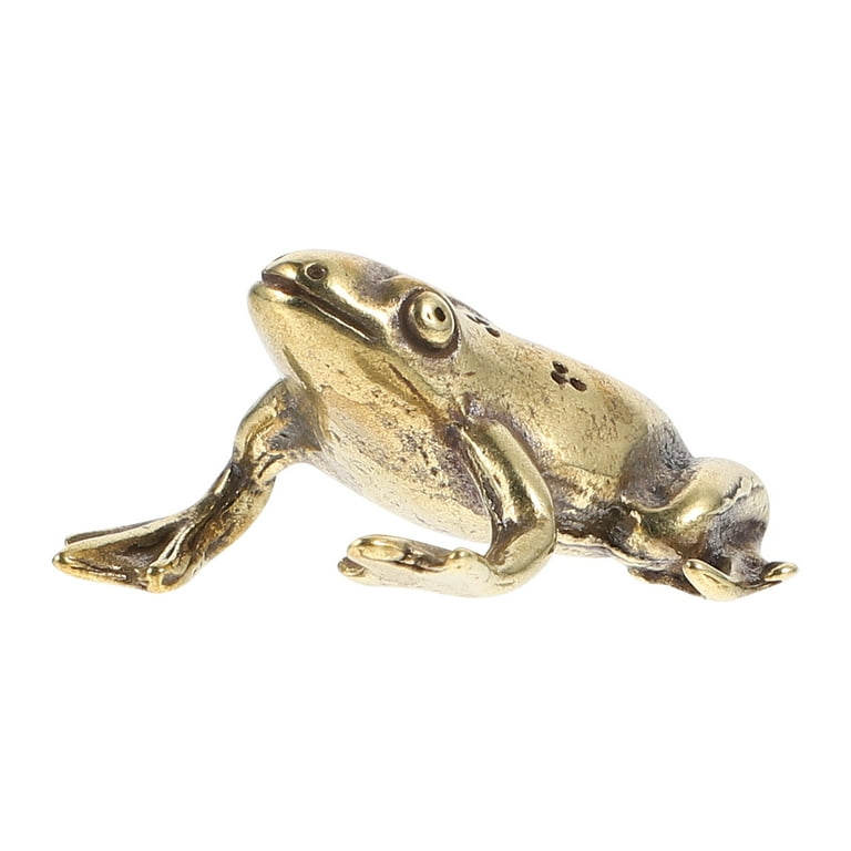 OUNONA Copper Frog-shape Figurine Home Decor Statue Copper