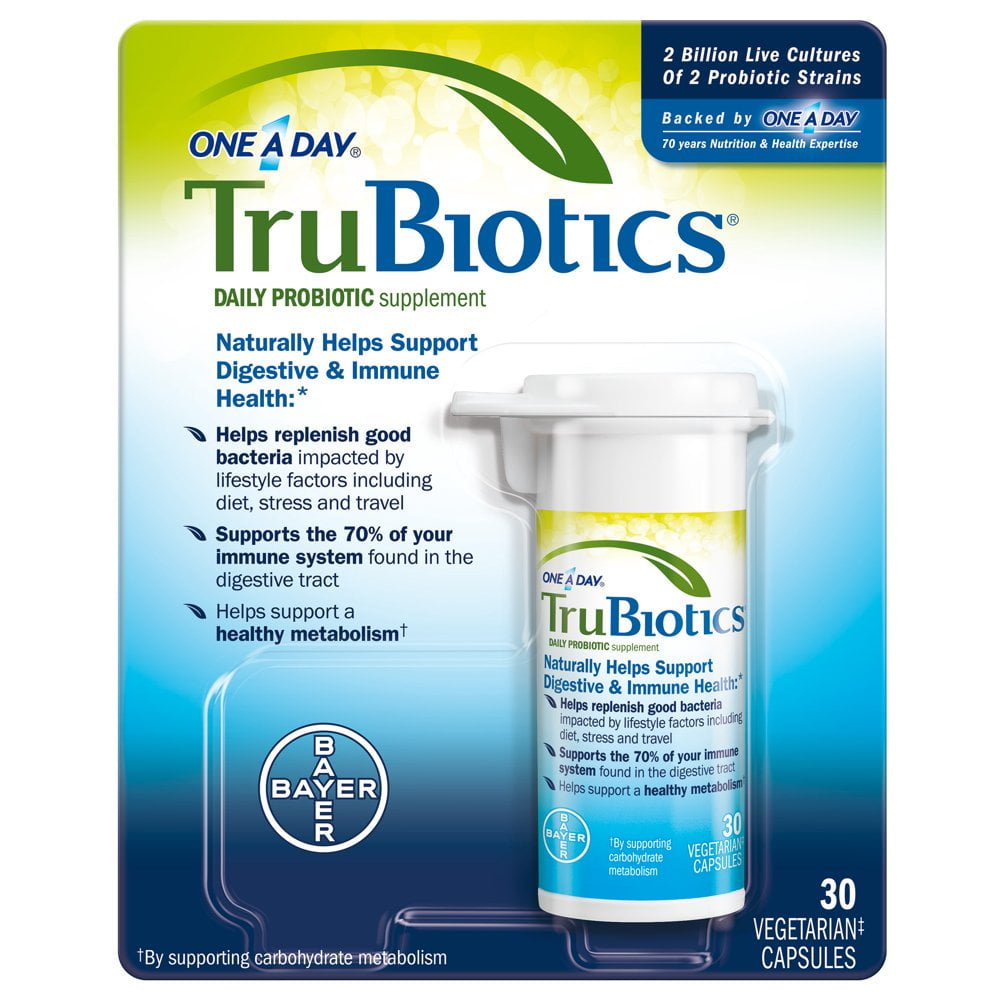 TruBiotics Daily Probiotic | Probiotics for Digestive Health | 30 Capsules | Digestive Health Support Supplement for Men and Women | Provitalize for Menopause Weight Loss | Nature Made Probiotics