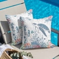 thumbnail image 4 of Throw Pillow Covers, Coastal Turtle 26x26 Pillow Covers for Couch/Sofa/Bed, Summer Beach Nautical Ocean Coral Seahorse Decorative Square Linen Cushion Pillowcase for Home Decor, 4 of 9