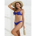 thumbnail image 4 of DARING DIVA Women's Push Up Underwire Ruched Swimsuit 2 Pieces M Navy Blue, 4 of 6