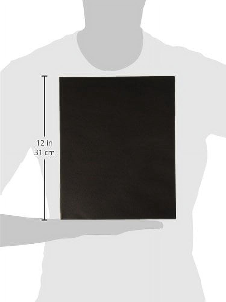 School Smart 2-Pocket Folders, Black, Pack of 25
