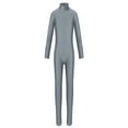 thumbnail image 3 of TiaoBug Kids Girls Full Length Bodysuit Unitards Solid Gymnastics Leotard 3-16 Dark Gray 4-5, 3 of 7
