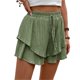thumbnail image 1 of Pantalones cortos fluidos for mujer, falda pantalón estilo bohemio con volantes y mariposas, cintura alta, tela texturizada, doble capa, Color sólido, informal, 1 of 7