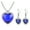 A, variant on Guodhu Ocean Heart Jewelry Set - Blue Sapphire Heart Necklace & Stud Earrings, Silver CZ Diamond Earrings , Wedding/Anniversary Bridal Gifts