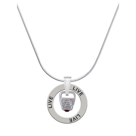 Delight Jewelry Silvertone Chinese Take Out Box with Crystal Live Ring Charm Necklace, 18"