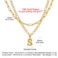 thumbnail image 3 of KeyStyle Layered Initial Necklace for Women Layered Paperclip Choker Chain Necklaces Set Bold Alphabet Letter Pendant Necklaces Birthday Valentines Jewelry Gifts for Girlfriends Wife, 3 of 10
