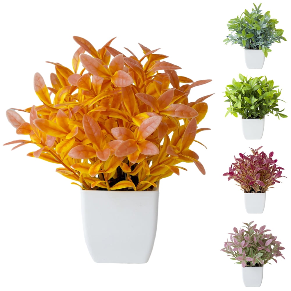 DGROEE Mini Fake Plants in Pots,Artificial Plastic Oil licorice Plants
