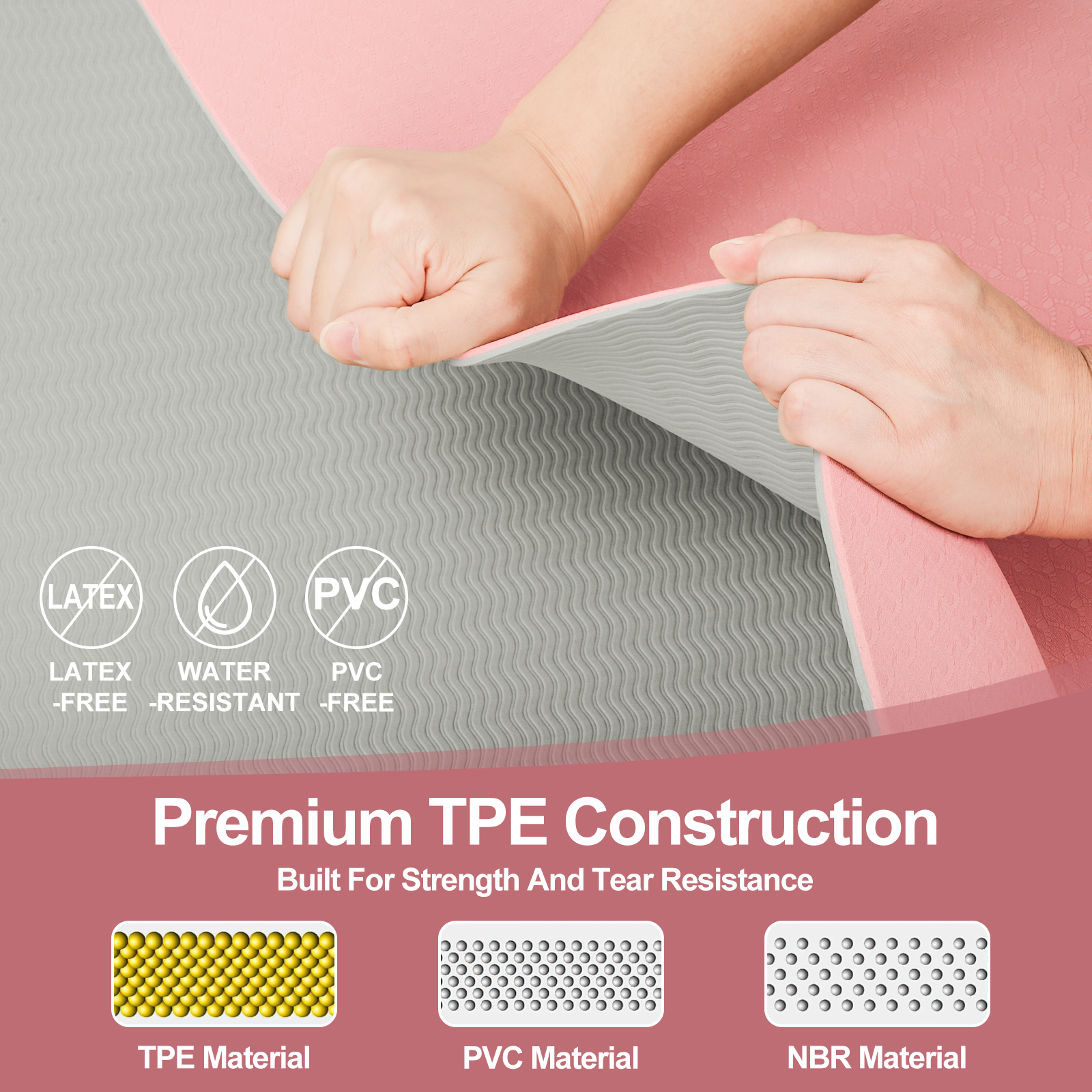 Cshidworld Yoga Mat 6mm TPE 72x24 with Strap photo 3