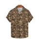 thumbnail image 2 of Camuflaje de los Hombres Impresa Camisa de Solapa, Moda de Manga Corta con Tejido Elástico para la Playa Casual Y el Uso de la Fiesta, Blusa Elástica Suave, 2 of 9