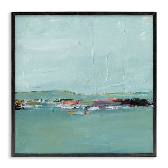 Stupell Industries Distant Ocean View Landscape & Nature Painting Black Framed Art Print Wall Art, 12 x 12