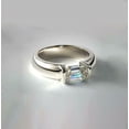 thumbnail image 4 of HeartsAndYou 1.3ct Engagement Ring for Women Emerald Cut Moissanite Solitaire Design 18k White Gold Over Silver, 4 of 6