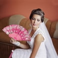 thumbnail image 5 of Unique Bargains Floral With Tassel Folding Fan 1Pc Rose Red, 5 of 5