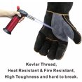 thumbnail image 4 of Guantes de cuero resistentes al calor extremo y al fuego con costuras de Kevlar, perfectos para chimeneas, estufas. Afortunado Sencillez, 4 of 4