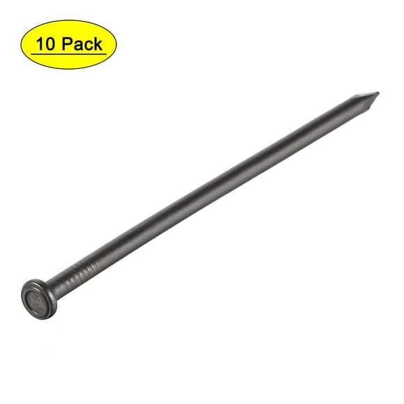 Unique Bargains Clous de Quincaillerie Pointe en Acier au Carbone Clou de Ciment Mural 100 mm 3,9 Po Noir 10 Pcs