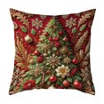thumbnail image 1 of Funda de cojín navideña de 18 x 18 pulgadas con renos de Papá Noel y cremallera oculta, funda de cojín con árbol y muñeco de nieve, 1 of 7