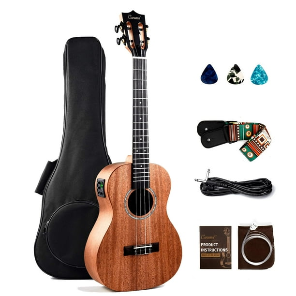 Ukelele eléctrico barítono Caramel CB402, color caoba macizo