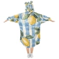 thumbnail image 2 of FORMRS Wearable Blanket Hoodie with Sleeves for Kids Cozy Flannel Sweatshirt, Retro Lemon Leaves, 2 of 7