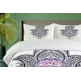 thumbnail image 4 of Ambesonne Evil Eye Duvet Cover Set, Ethnic Drawn Hand of Fatma, 2-Calking, Purple White and Black, 4 of 7