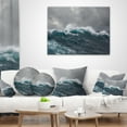 thumbnail image 4 of Designart Roaring Waves under Cloudy Sky - Seascape Throw Pillow - 16x16, 4 of 5